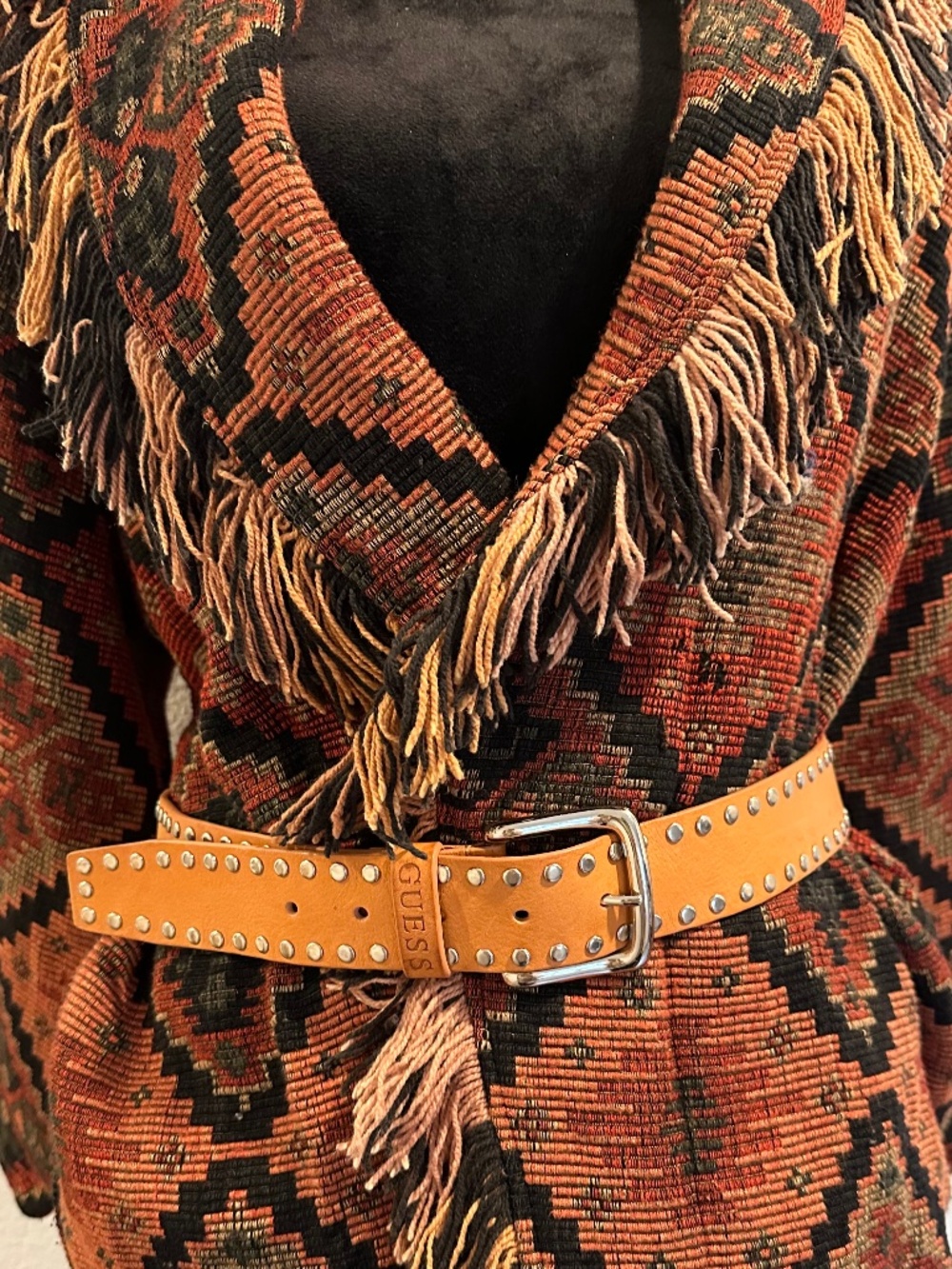 Vintage leather Guess silver studded Belt